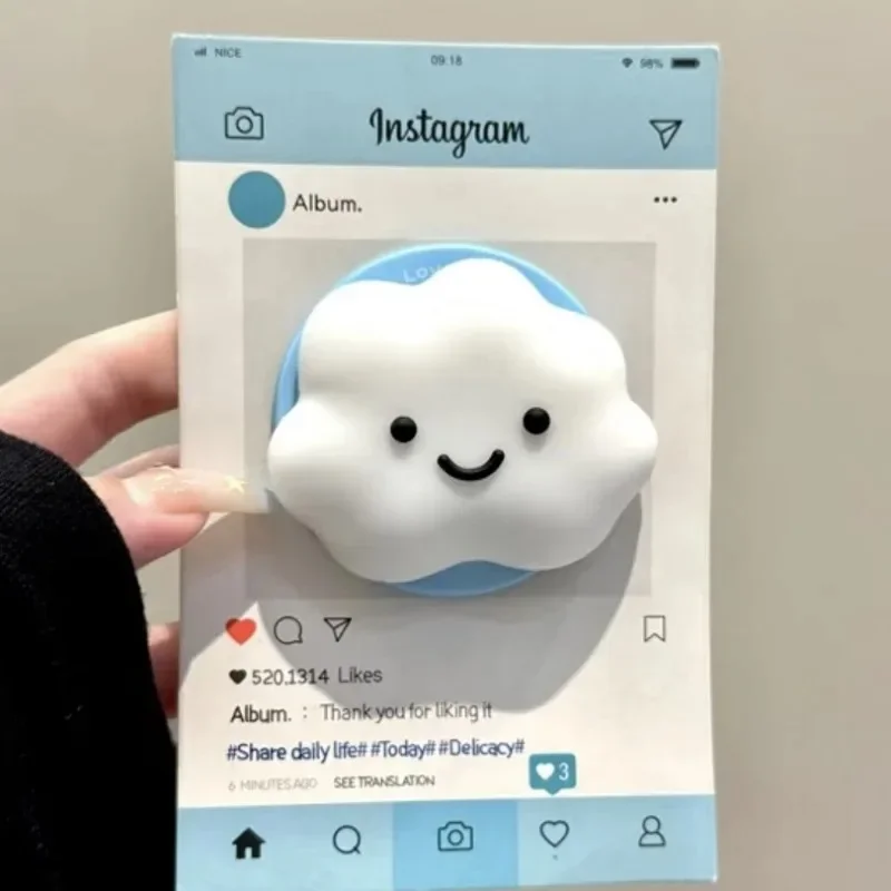 

Cute 3D Cloud For Magsafe Griptok Phone Holder Support For iPhone 15 16 17 Foldable Wireless Charging Case Stand Girl Bracket