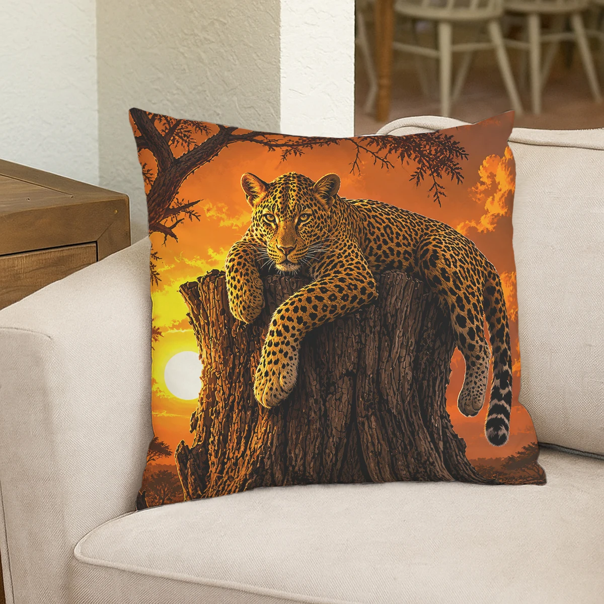 Vibrant Artistic Cat Pattern Polyester Pillow Cover - Decorative Cushion Case for Sofa, Bedroom, Living Room, No Insert Included