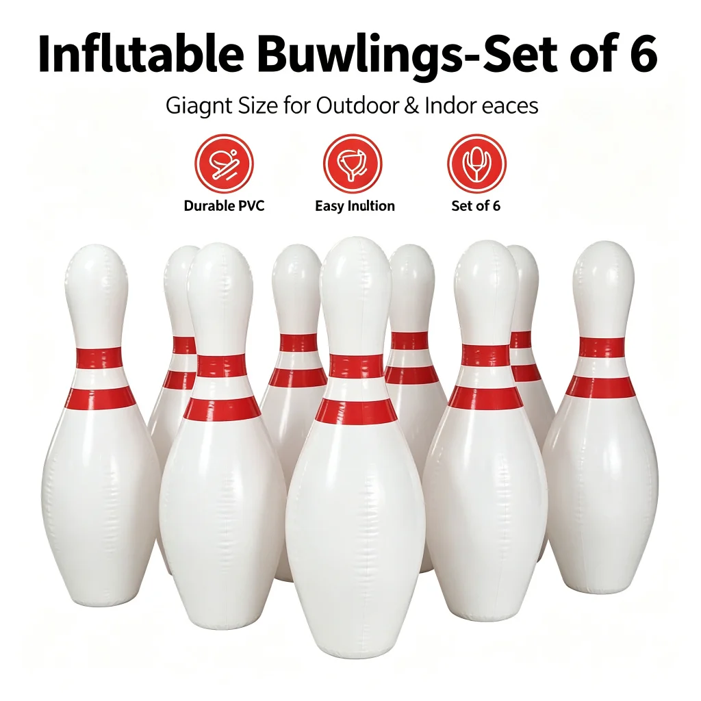 Giant Inflatable Bowling Pins Set of 3 Large Outdoor Lawn Snow Game for Kids Adults Party Team Building Sports