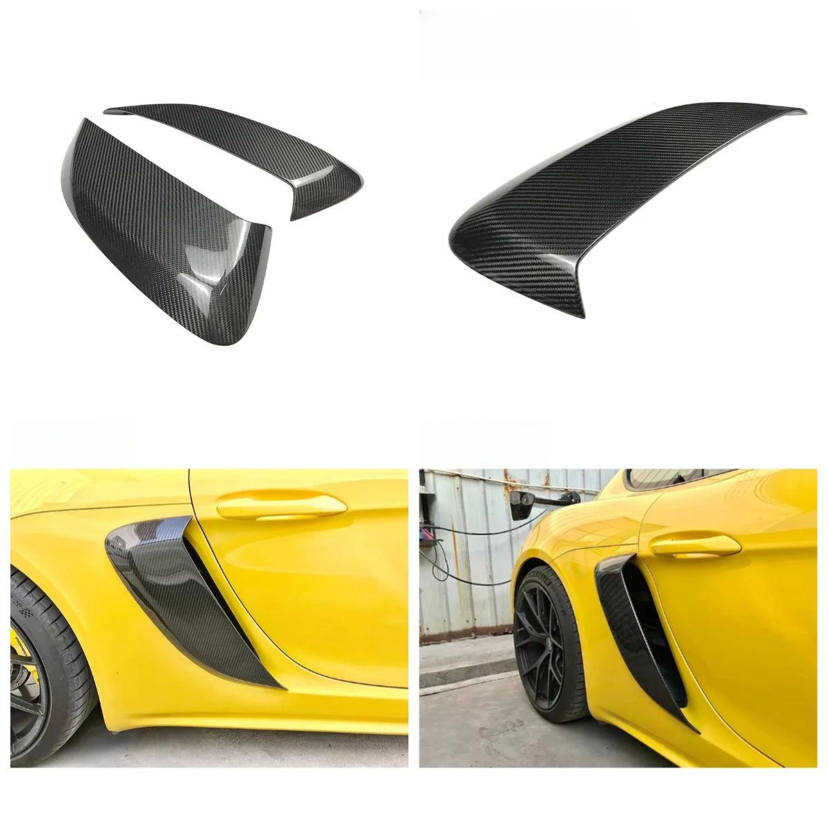

718 Cayman Boxster 2016-2019 GT4 Style Dry Carbon Fiber Side Vent