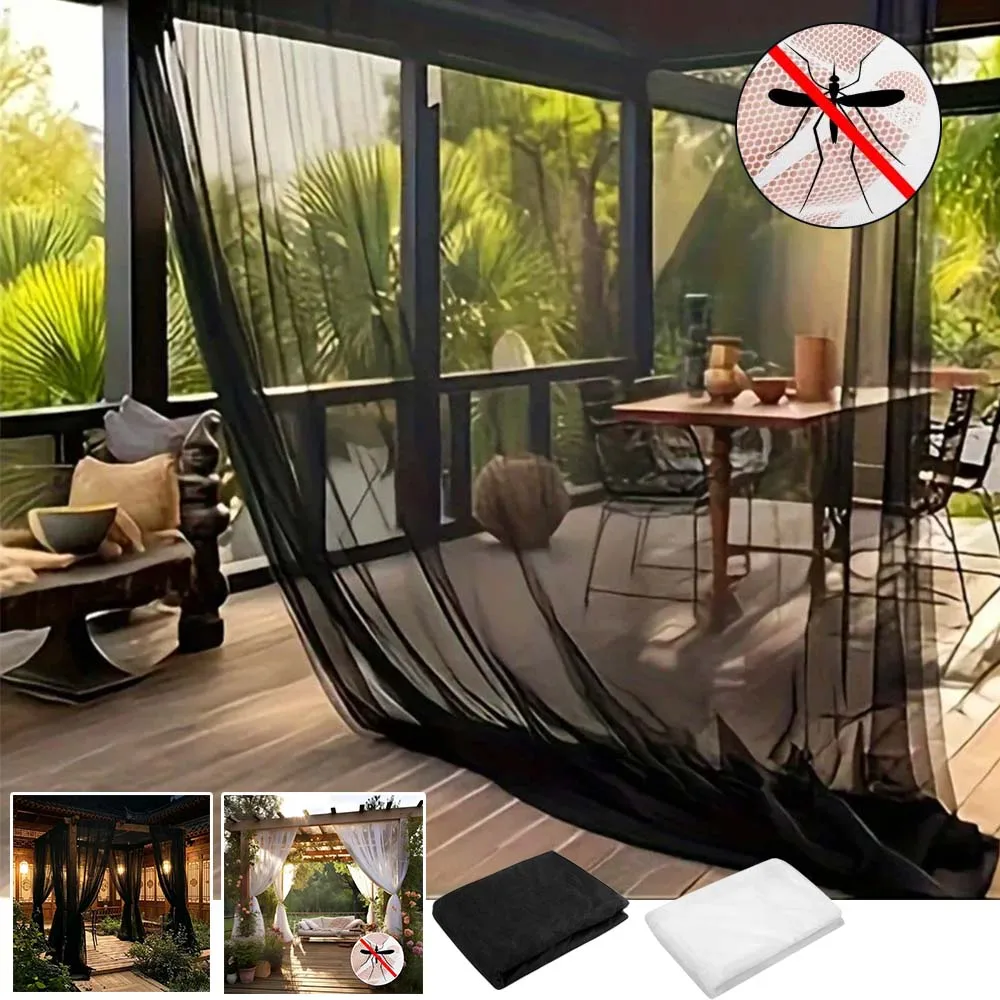 Portable Outdoor Patio Mosquito Net Hanging Canopy Net Breathable Polyester Tulle Against Insects  Birds for Patio Garden Decor