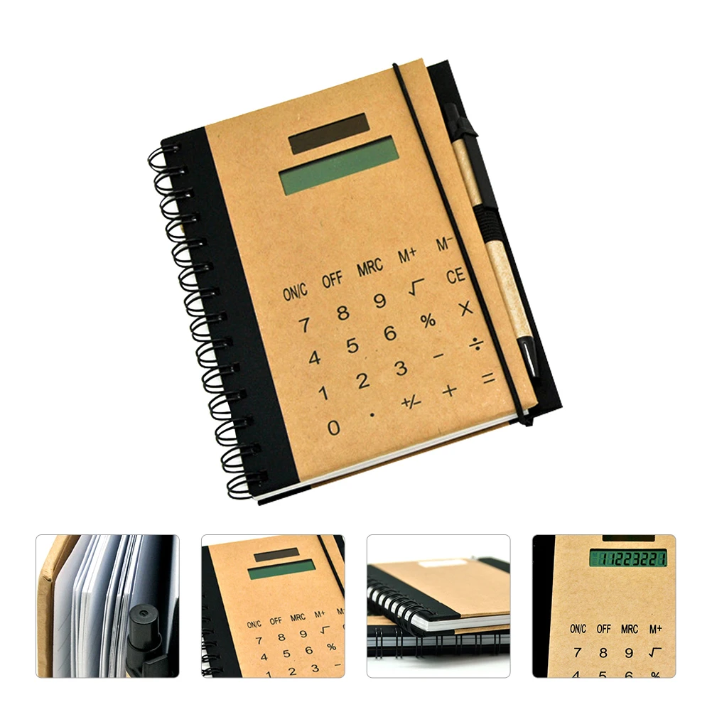 

Notepad Solar Calculator Hardcover Lined Paper Multifunctional Travel Business Writing Diary Scrapbook Journal