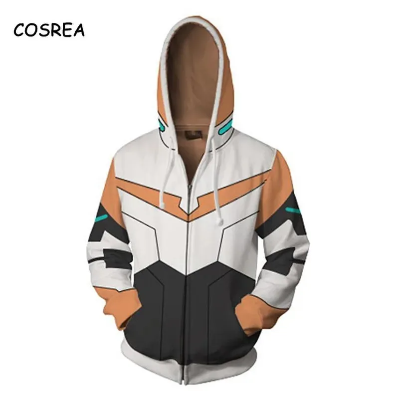 Voltron Felpa con cappuccio corta Crop Top Sport Shiro/Keith/hunk/Pidge/ Felpa a maniche lunghe Cardigan Costumi Cosplay