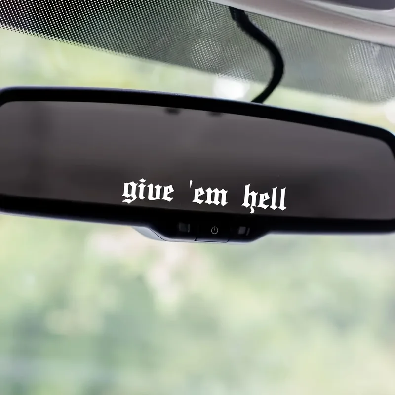1PC Let Them Go To Hell Sticker Positive Quote Car Mirror Vinyl Decal Inspirational Rearview Auto Decor