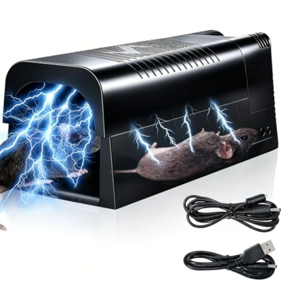 

Upgraded Electric Mouse Trap Zapper Rat Traps Indoor for Home with Anti-Escape High Voltage Instantly Kills Mice Rats Chipmunks