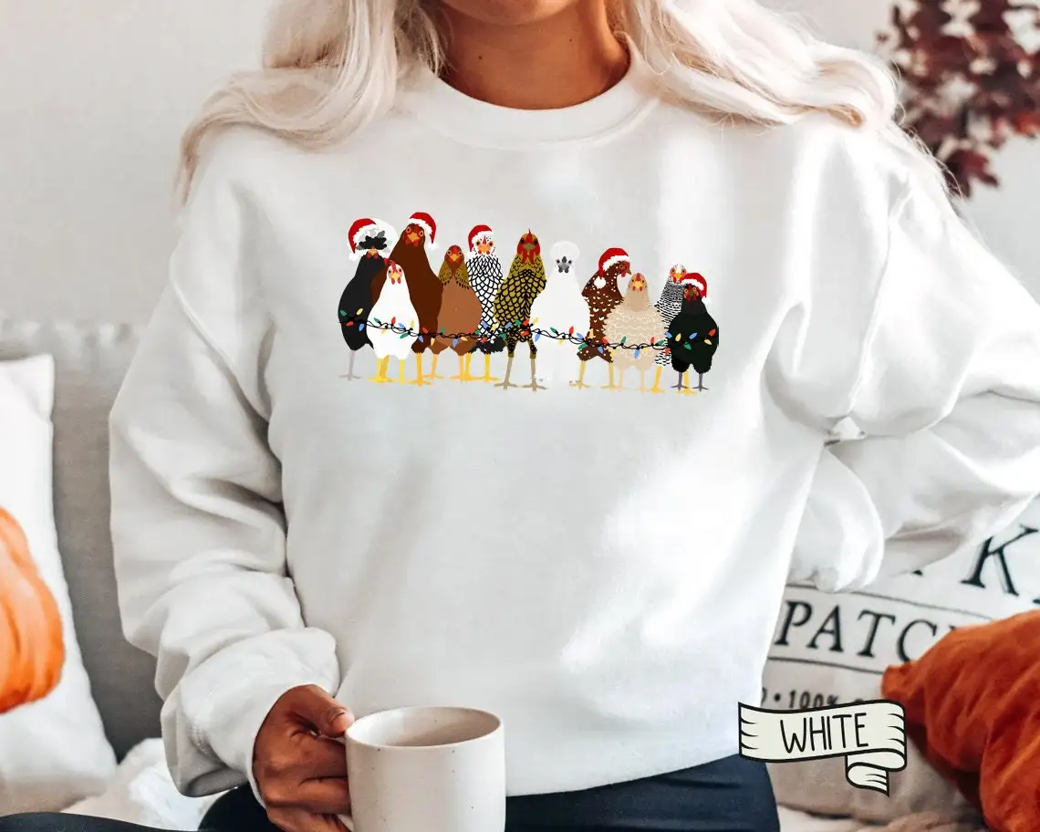 Pupular-suéter de Navidad para mujer, ropa de pollos para mujer, camisetas de Navidad para niña, sudadera para todas las estaciones, 2023