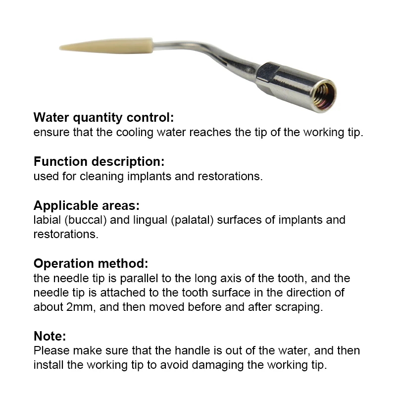 VV Dental 1pcs Durable Stainless Steel Ultrasonic Scaler Tips P90 Applicat Labial and Lingual Surfaces