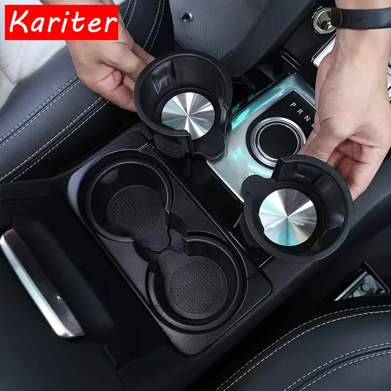 

Black Car Cup Holder Water Drinks Holder Trim For Land Rover Range Rover Vogue Sports Discovery 4 5 LR4 LR5 ABS Car Accessories