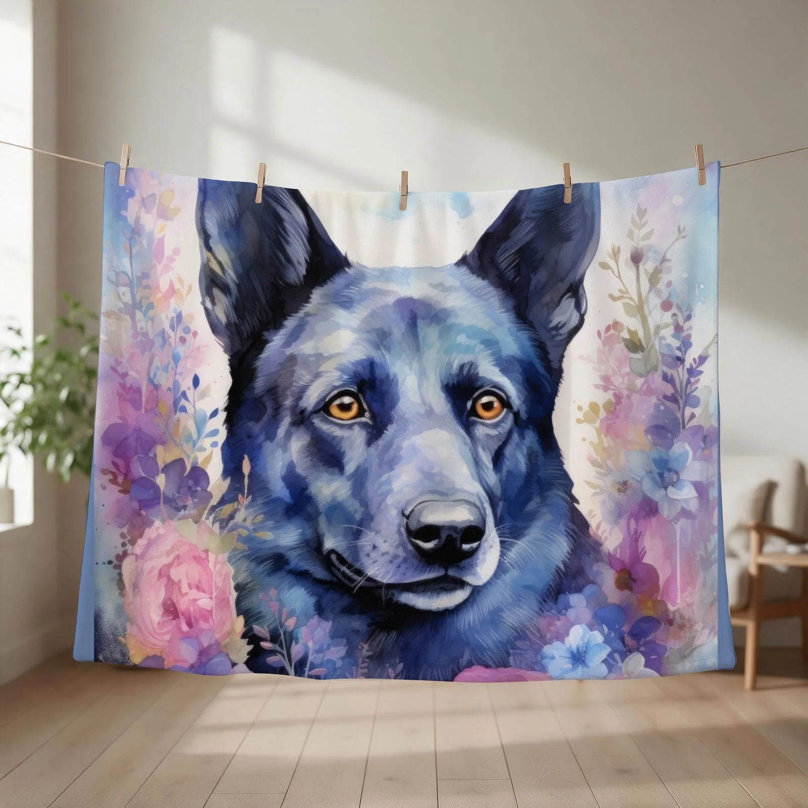 beautiful Australian Kelpie herding dog dog art Throw Blanket Sofas Warm warm winter Luxury St Blankets
