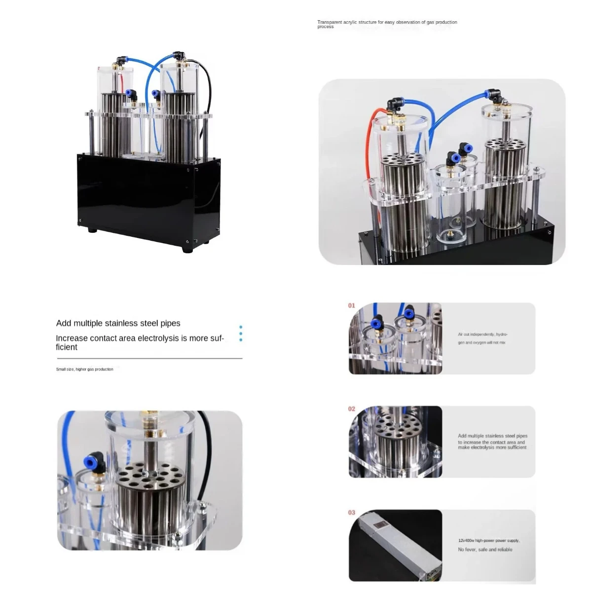 Dual-Outlet Hydrogen Oxygen Separation Electrolyzer, Premium Lab Apparatus for School Chemistry Teaching