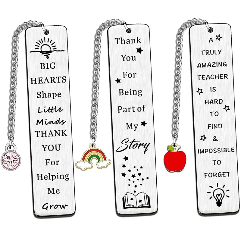 Stainless Steel Bookmark Graduation Season Gift Laser Engraving Thank You Teacher's Day Commemorative Gifts Christmas Metal