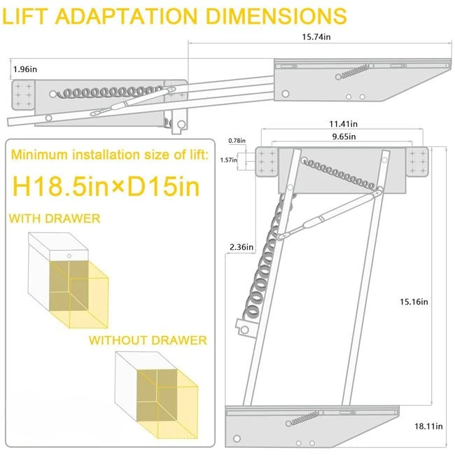 Hydraulic Buffer Countertop Lifter, Kitchen Mixer Coffee Machine Up-Down Elevator Bracket