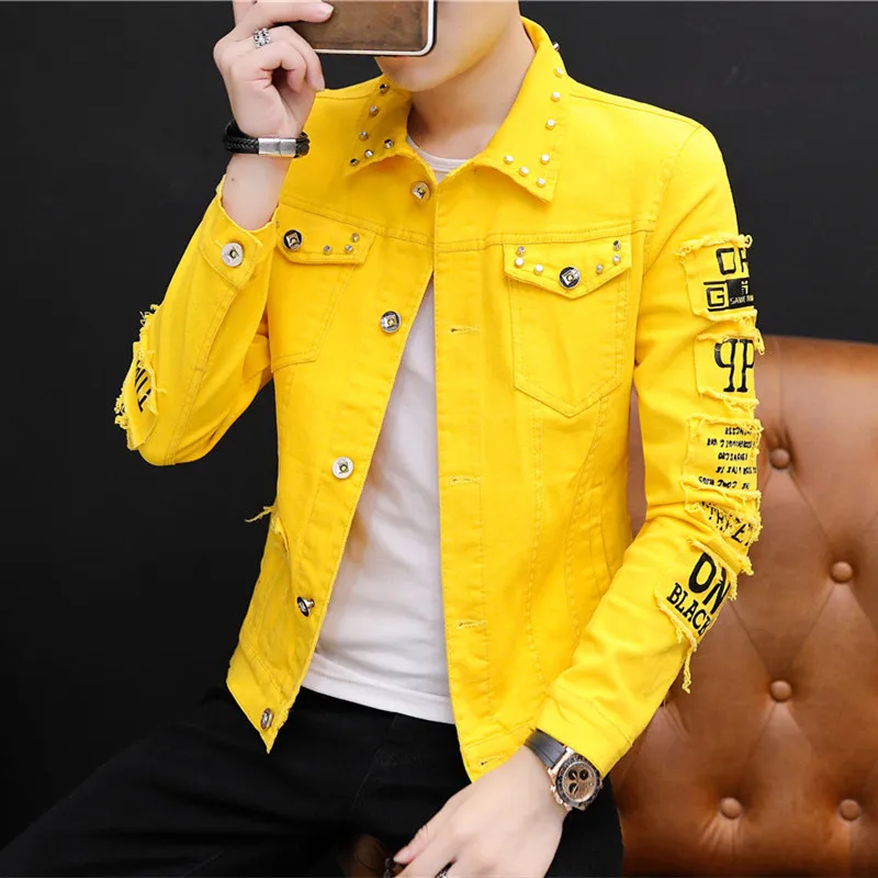 

Slim Fit Denim Jaet for Men Korean Sle Student Workwear Jaet Trendy And Sli Upper Clothing for Teenagers