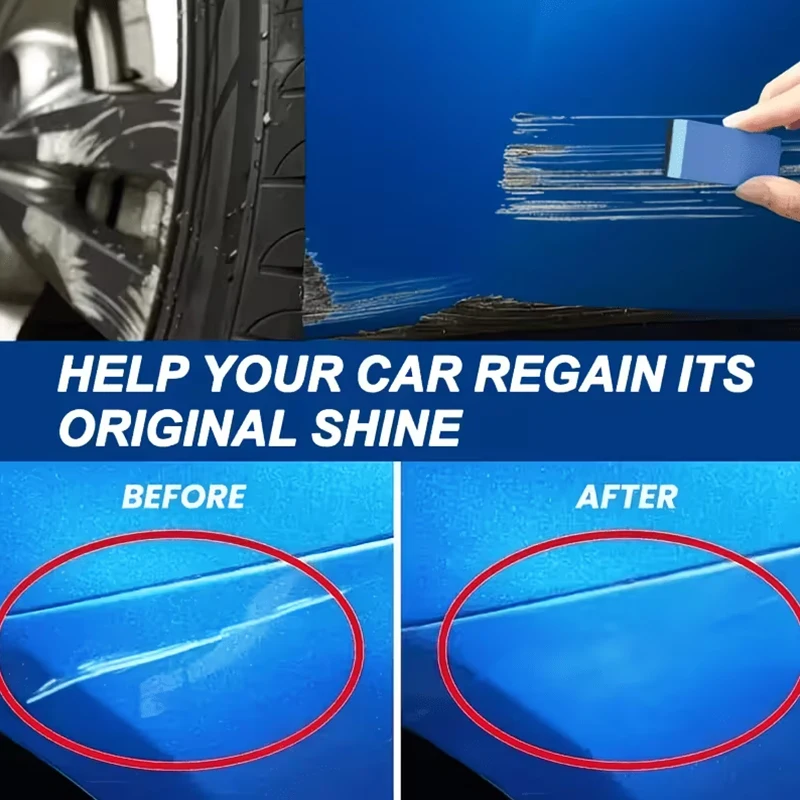 Car Scratch Remover with Sponge, Paint Repair Cream for Minor Scratches, Scuffs and Stone Chips