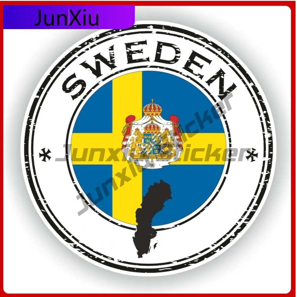 

Sweden Seal Round Flag Artistic Auto Exterior Detail Suitable For Motorcycle Bicycle Helmet Surfaces