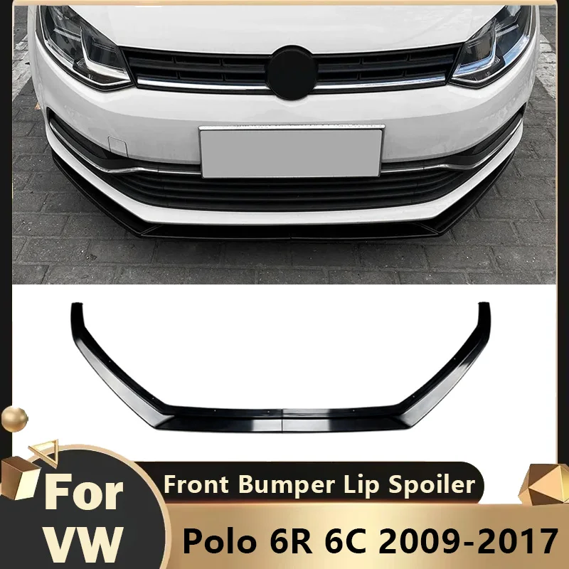 

Front Shovel for VW Polo 6R 6C 2009-2017 Front Bumper Lip Spoiler Splitter Diffuser Body Kit Guard Lower Chin Auto Parts Refit
