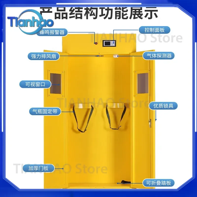 Explosion-Proof Gas Cylinder Cabinet Safety Cabinet for Laboratory Gas Alarm Single Bottle Cabinet for Liquefied Gas Tank