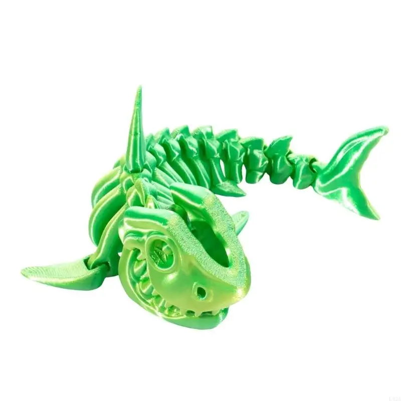 L43A 3D Printed Shark Bone Ornament Flexible Joints Creative Office Home Decors Gift