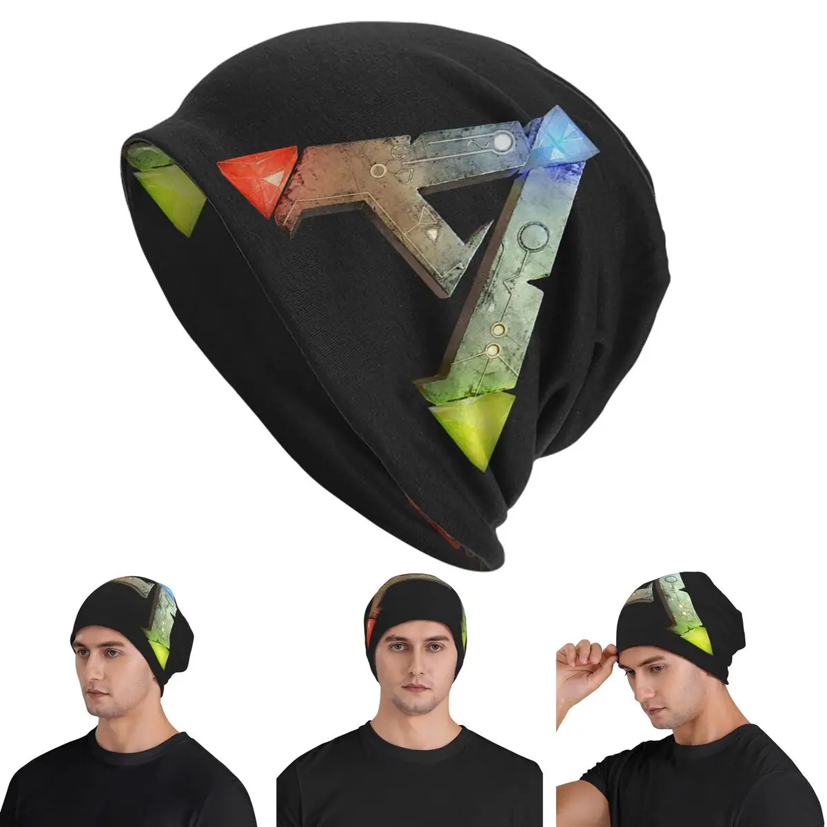 

ARK Survival Evolved Logo Skullies Beanies Hats Warm Autumn Winter Outdoor Cap Knitted Bonnet Caps for Unisex Adult