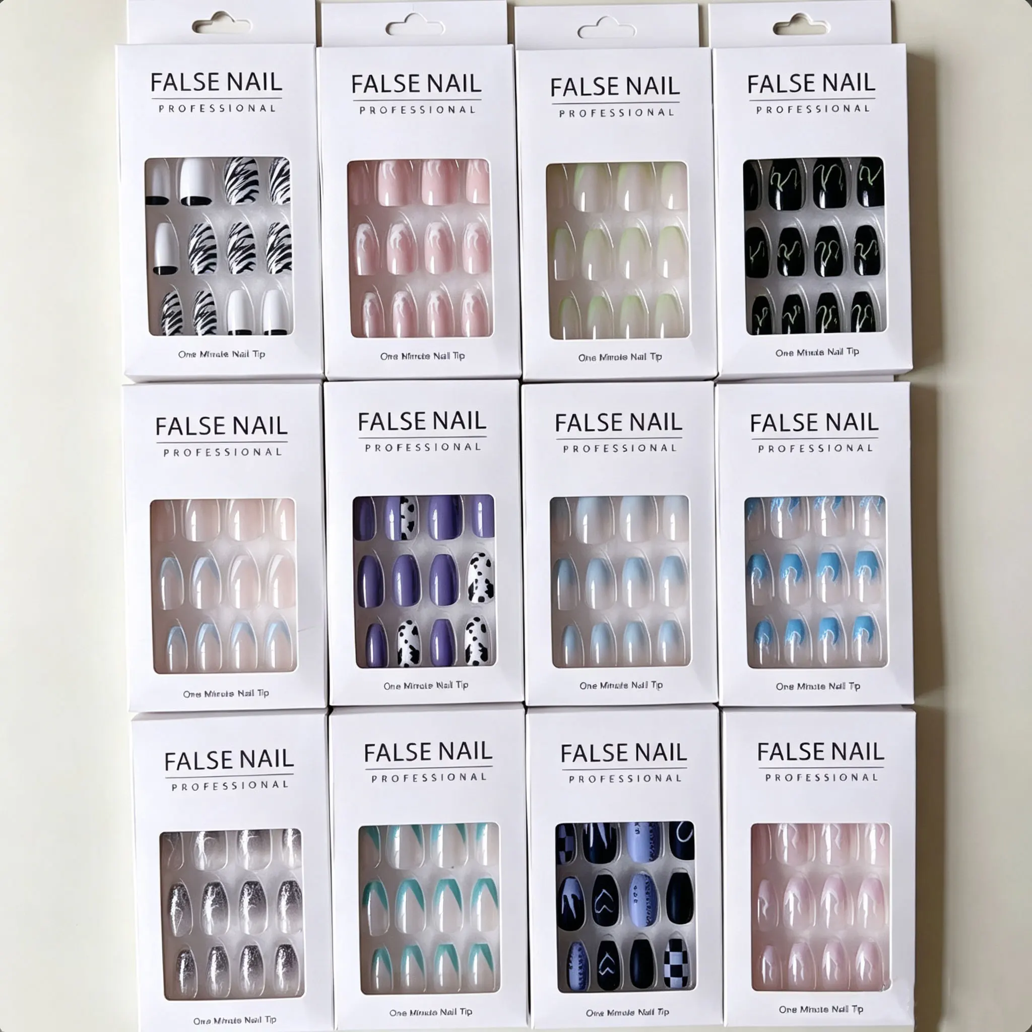 1 Box Random Short Square Press On Nails Fake Nail Tips, Reusable Acrylic Gel Nail False Nails Art DIY Gifts For Women