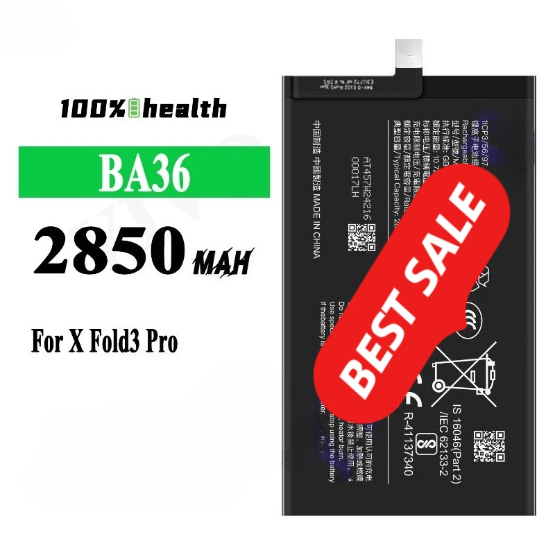 BA35/BA36 for VIVO X Folding 3 Pro Phone Battery 0 Cycle High Quality High Capacity  Replacement Bateria Grade A Cell with Tools
