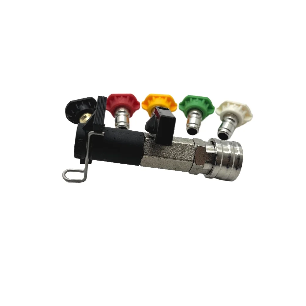 1/4-inch Ball Valve Quick-connect Fitting For Karcher Pressure Washer Machines 5 Nozzles 4500 PSI For Most Pressure Washer Hoses