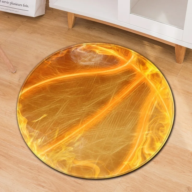 Retro Jungle Wildlife Round Rug Leopard Deer Flamingo Floral Border Non Slip Soft Floor Carpet Living Room Indoor Rug - view 2