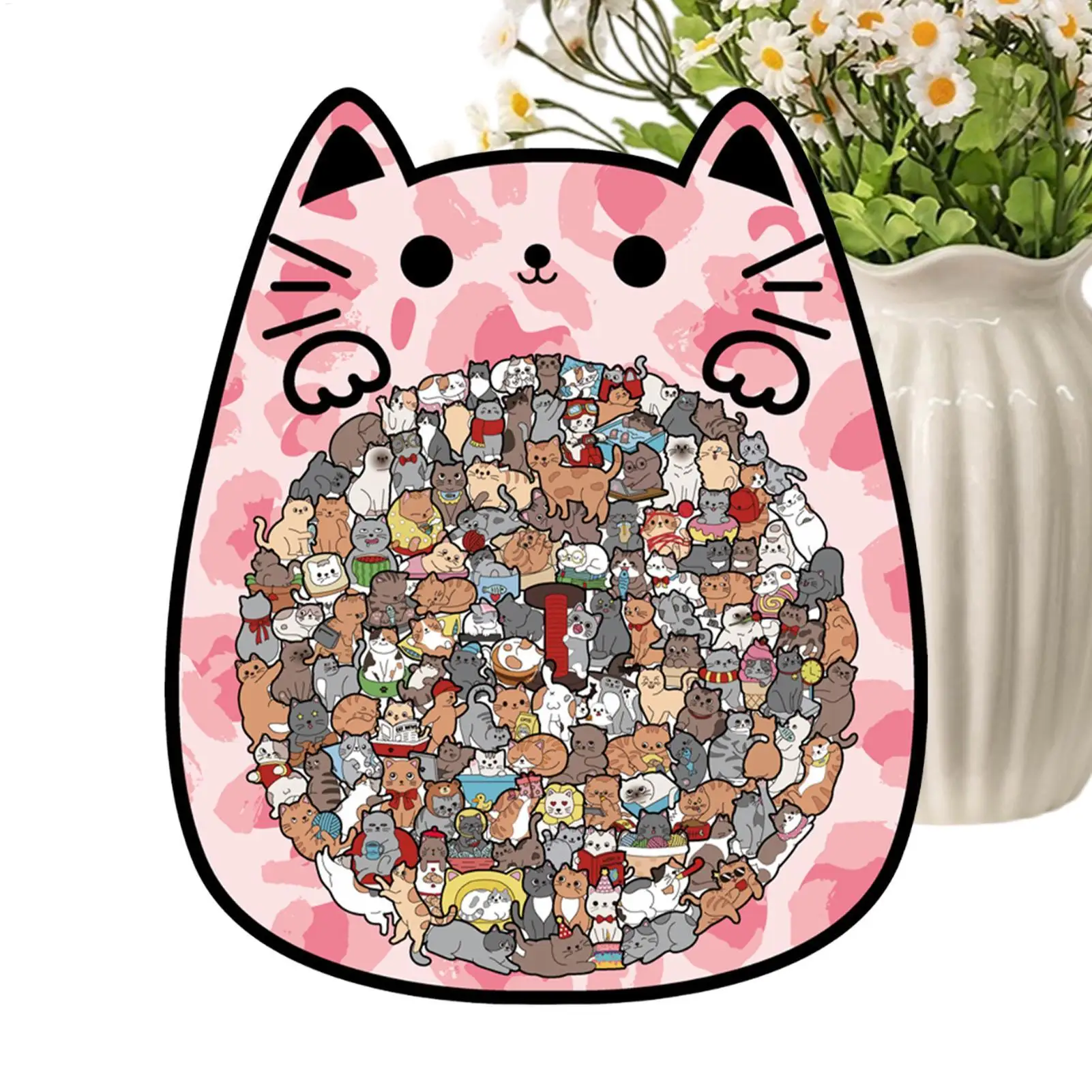 

Wooden Puzzle Toys Cat Shaped Cute Early Education Toys Wooden Animal Puzzles For Women Kids Children Son Daughter Teens