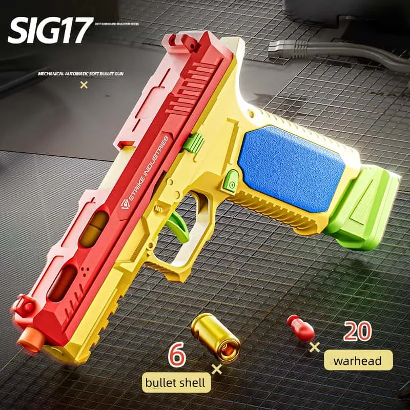 Family Party Continuous Shooting G17 Shooting Pistol Soft Bullet Toy Gun CS Children Adult Outdoor Shooting Game Popular Toy Gun