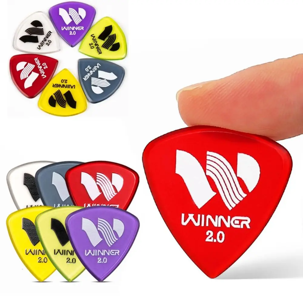 6 Stück Gewinner-Gitarrenplektren, 2,0 mm dick, rutschfest, für E-Gitarre, große dreieckige Plektren, Zubehör für E-Gitarre