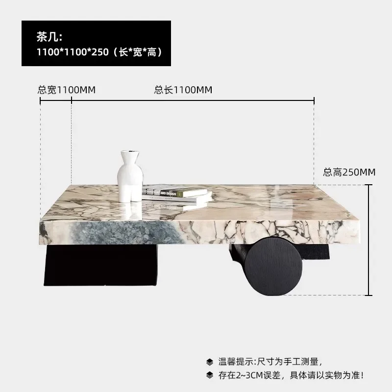 

Итальянский минималистичный мраморный квадратный чайный столик, комбинация современной легкой роскошной дизайнерской модели