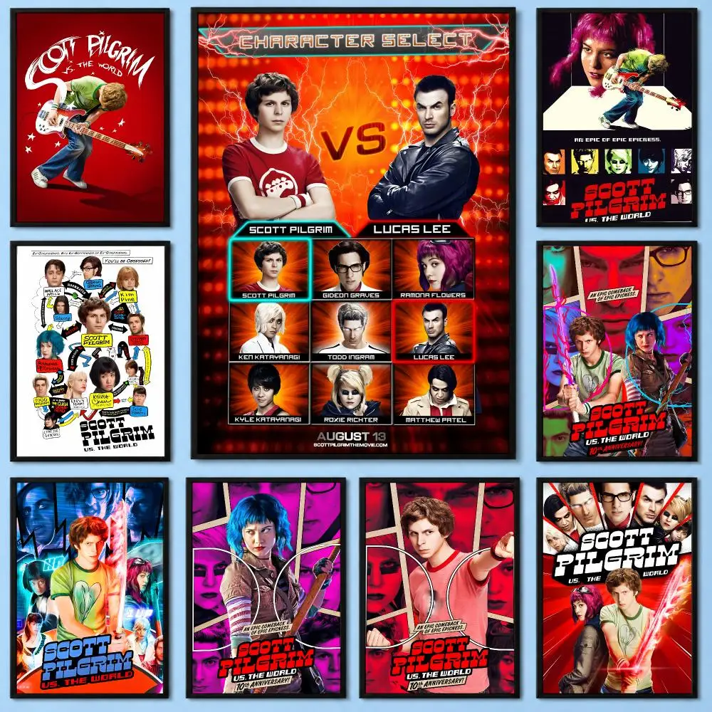 Scott Pilgrim vs The World Comedy Poster DIY Wall Art Print Decorative Mural Home Decor Gift Unframed