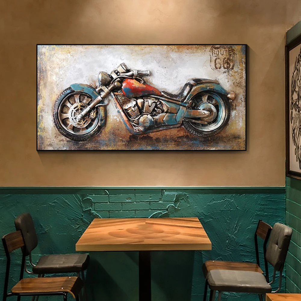 

Motorcycle Vintage Canvas Wall Art Posters Picture Home Decor Racing Interior Paintings Personalized Gift Living Room Decoration