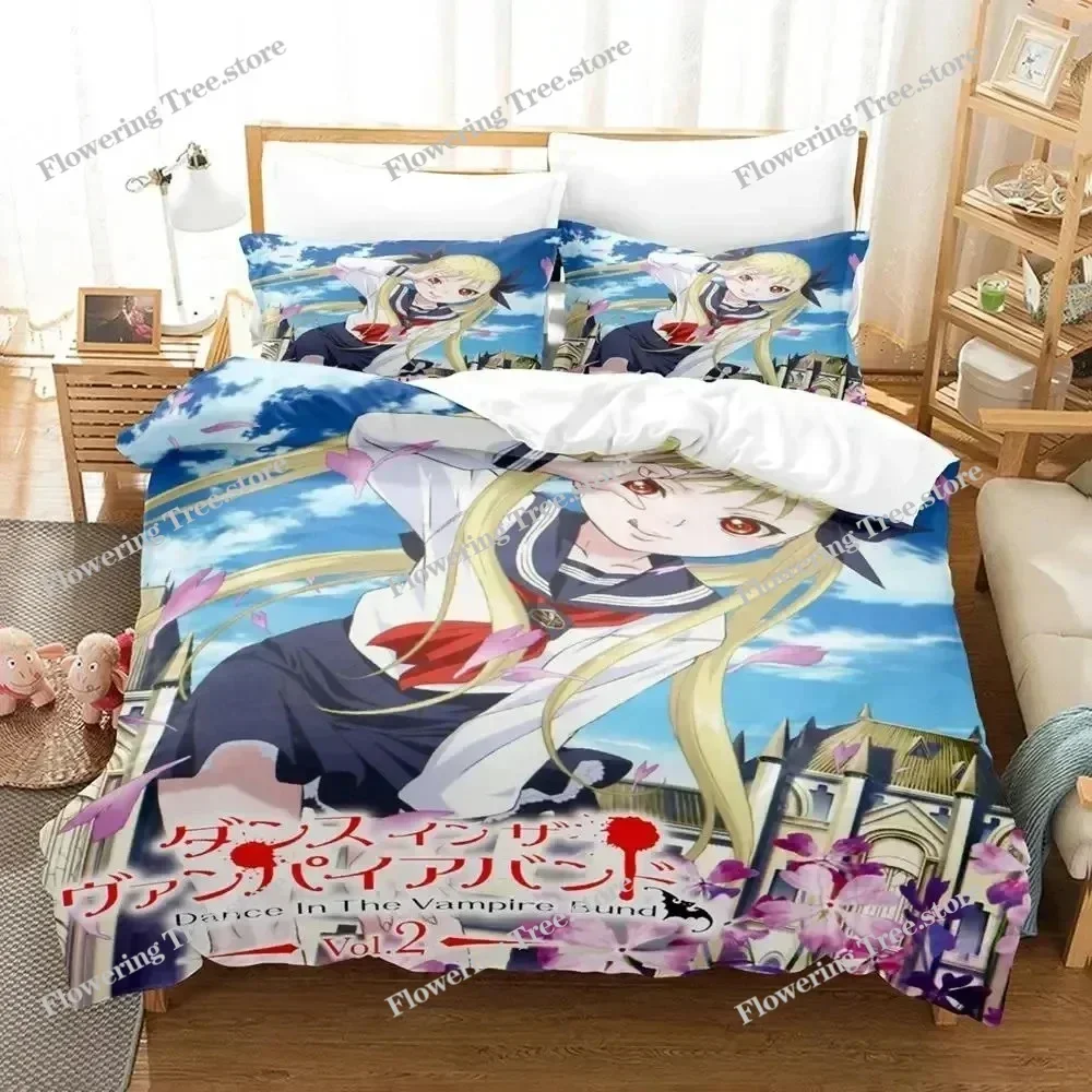 

Anime Dance In The Vampire Bund Bedding Set Duvet Cover Bed Set Quilt Cover Pillowcase Comforter king Queen Size Boys Adult029