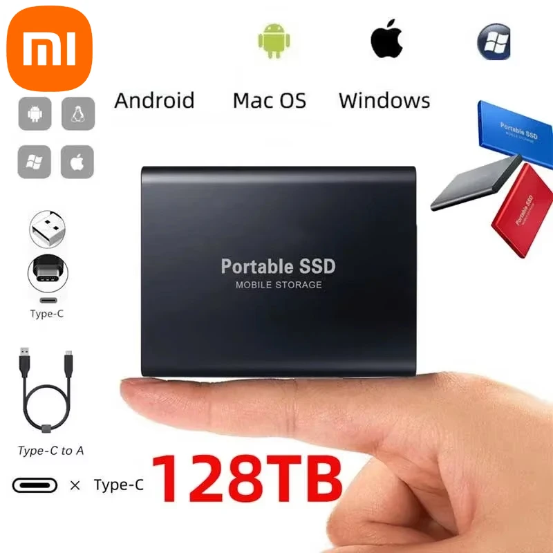 Xiaomi New Portable 4TB 16TB External Hard Drive Type-C USB 3.0 High Speed 8TB External Storage Hard Disks For Laptops