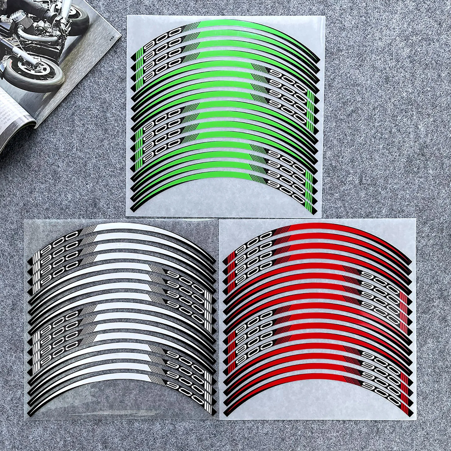 For Z900 Z 900 17'' Reflective Motorcycle Wheel Hub Stickers Moto Motorbike Rim Strip Decor Vinyl Accessories Decals Kit