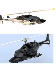1039PCS Airwolf Bell 222 Special Ops Helicopter Custom Made Moc Model Technology Bricks DlY Assembly Airplane Toys for Kids
