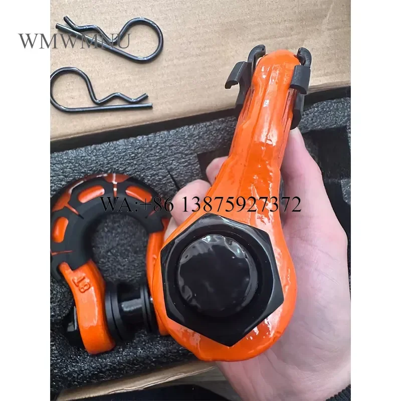 Wmwmnu for Off-Road Nylon Shackle Black 8T Working Load Limit 24T Breaking Strength Rescue Tow Hook U-Shaped Shackle 9M*16MM