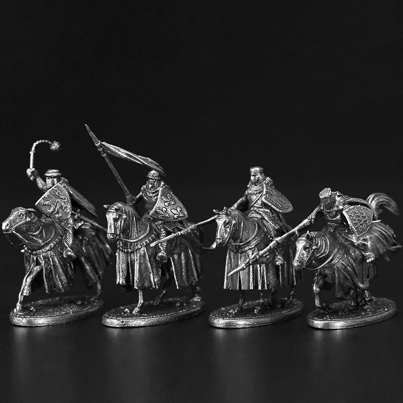 Metalowa średniowieczna kraina Święta Rycerze strażników Model żołnierza Figurki do gry planszowej Ozdoba Akcesoria Mini zabawka