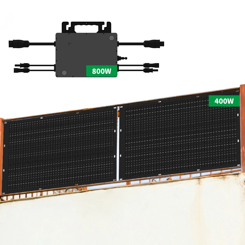800W-1600W Solar Panel Kit with Storage Battery Complete Balcony Power Plant on Grid Solar Home Power System