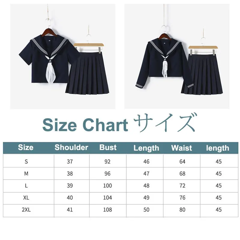 Navy Sailor Outfit Japanese Style School Uniform Skirt Girls JK Uniforms Student Sailor Dress Korean Student Seifuku COS Costume