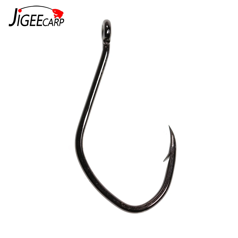 JIGEECARP 20pcs Barbed Catfish Fishing Hooks High Carbon Steel Catfish Hook  3/0 2/0 1/0 6 8 V Hook Fishing Tackle