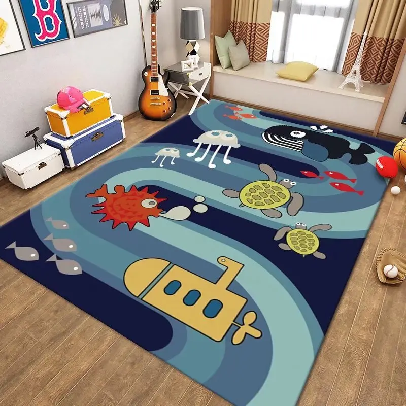 City Traffic Maze Carpet Puzzle Game Crawling Mat for Living Room Bedroom Decoration Kids Room Bedside Tapis for Girls Boys Kids