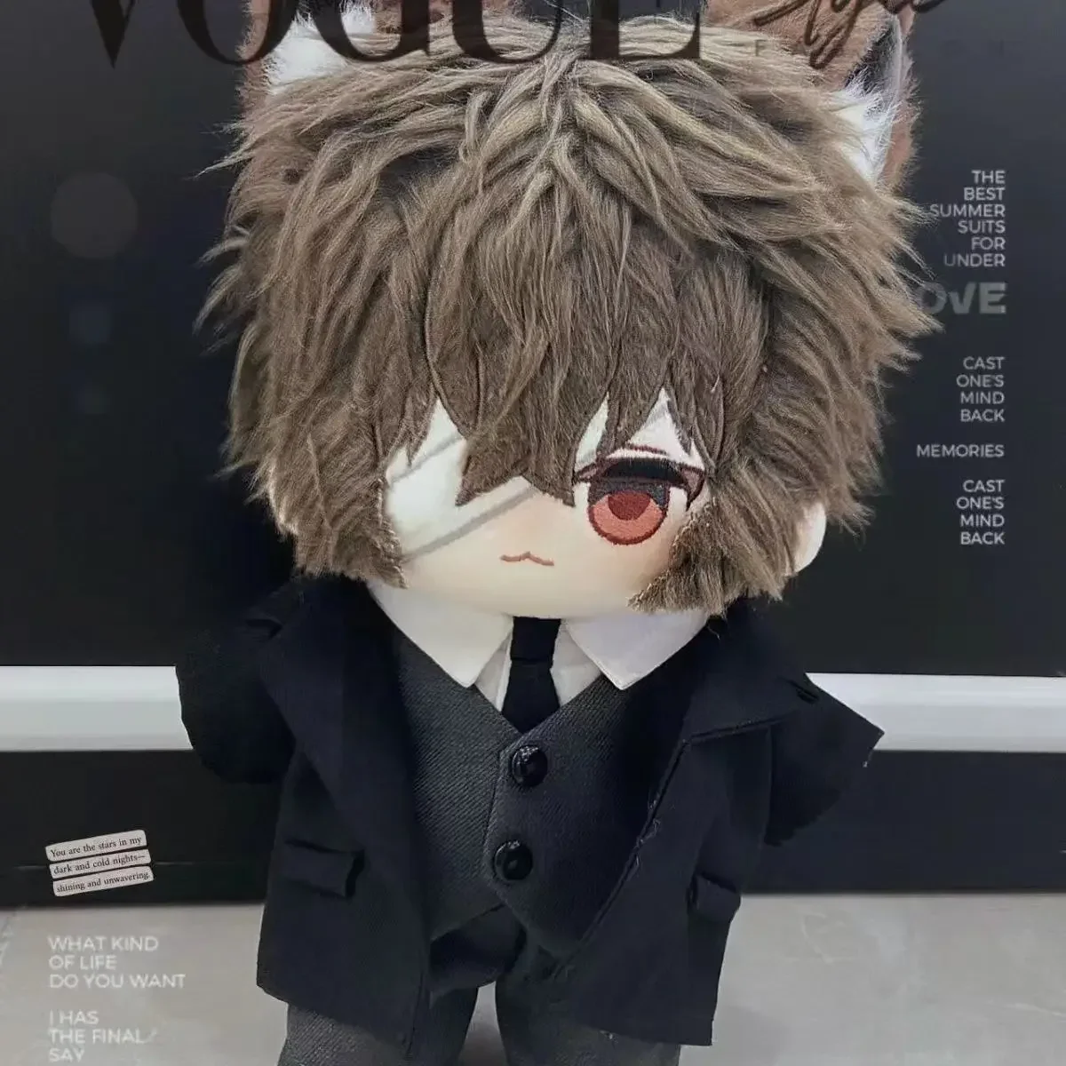 20CM Anime Bungo Stray Dogs muñeco de peluche de algodón juguetes para niños adultos Twin Dark Osamu Dazai Kawaii marioneta de peluche regalo para niños