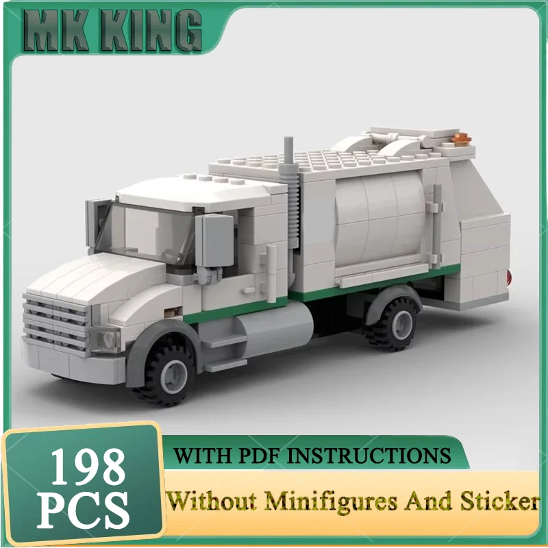 Garbage Truck Model Moc Building Brick Urban Sanitation Series Technology Blocks Gifts Toys For DIY Assembly Gift Sets