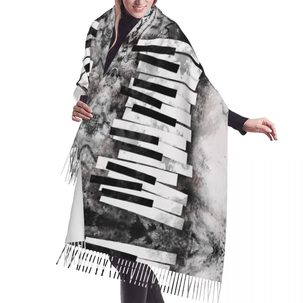 Music Note Piano Women's Soft Scarf Warm Soft Scarf Winter Halloween Shawl