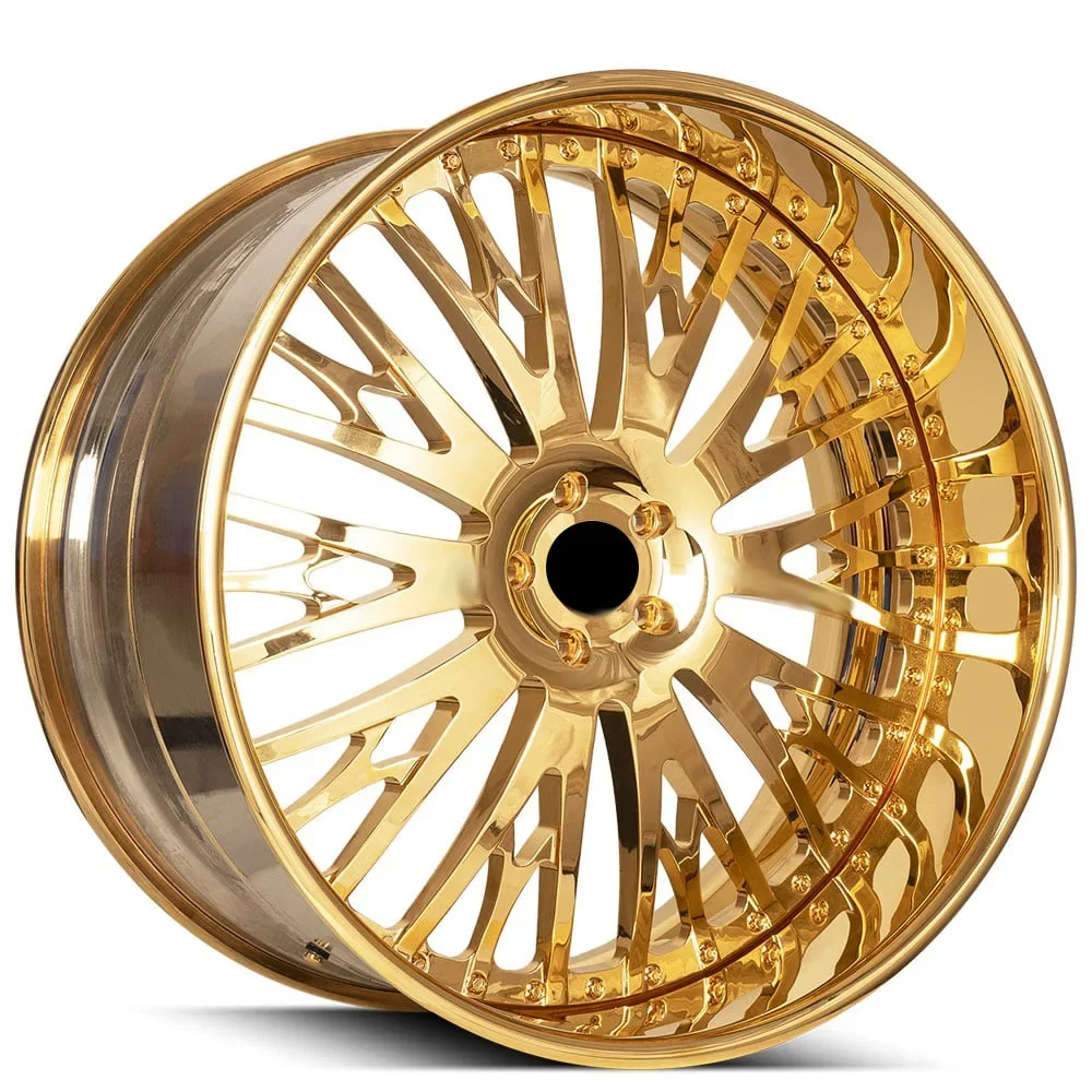 

BC-2079 Cravatta Premium Custom Spokes Gold Forged Wheels 22-26 Inch 5x120 5x112