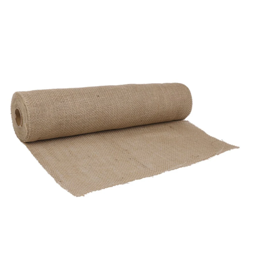

Burlap Table 10m Jute Cloth Brown Vintage Rustic Wedding Cover Hessian Tablecloths Serged Burlap Table Runner Edges