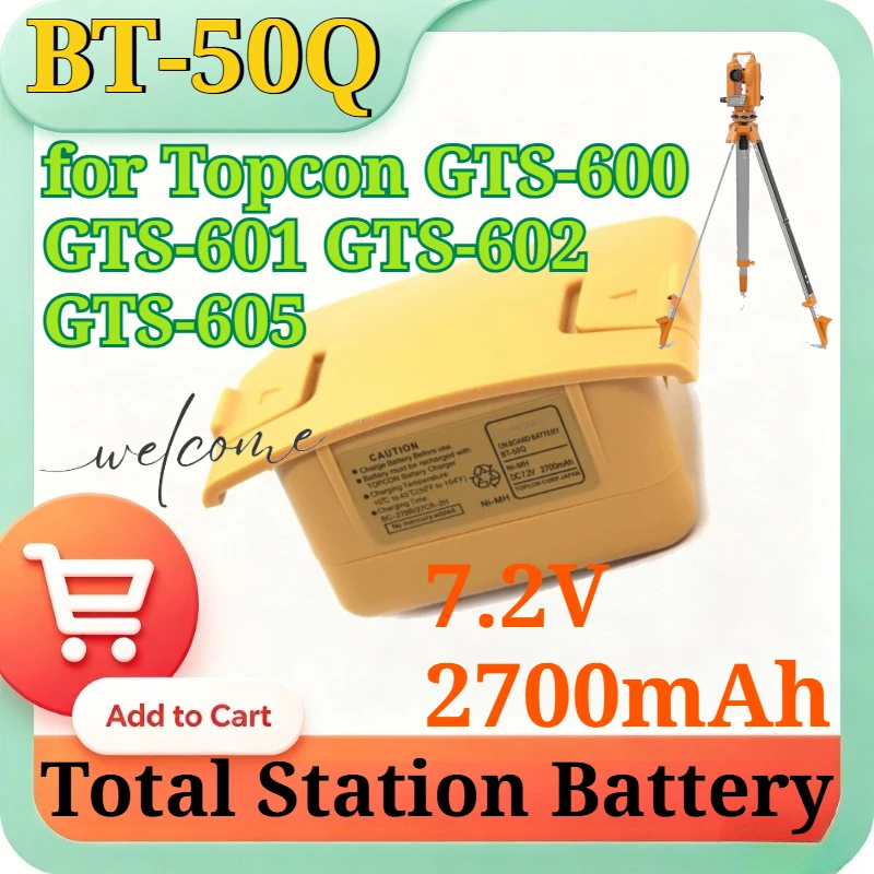New BT-50Q 7.2V 2700mAh Ni-MH Replacement Battery for Topcon GTS-600 GTS-601 GTS-602 GTS-605 Total Station Surveying Instrument