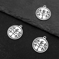 5PCS Seal of Andromalius The 72nd Demon God Among Solomon's Seventy-two Pillars Talisman Stainless Steel Pendant Jewelry Making